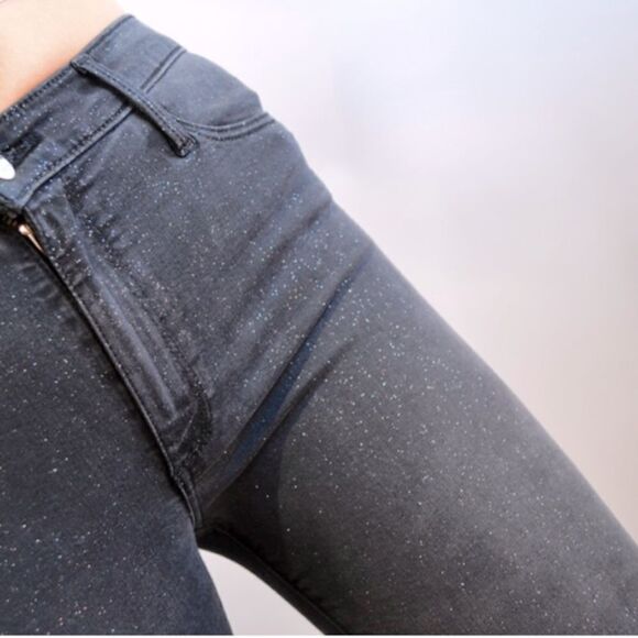 🌷 Black Orchid 🌷 Black & Gold Glitter Gisele Skinny Jeans - Picture 10 of 13